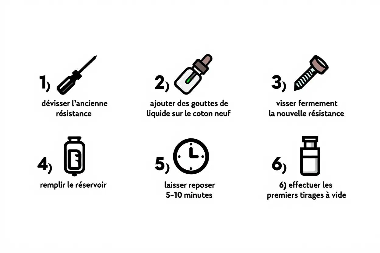 Procédure pas-à-pas de remplacement de résistance