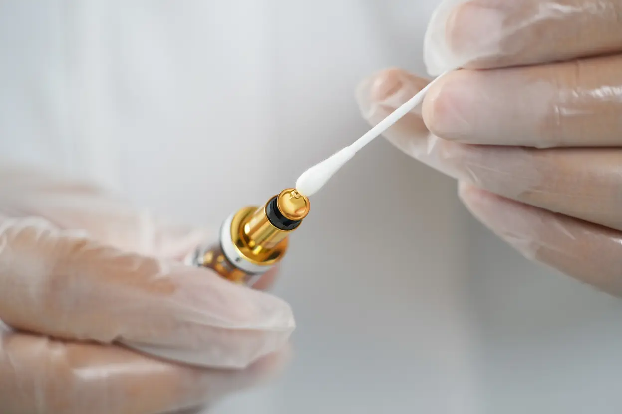 Nettoyage des connecteurs avec coton-tige