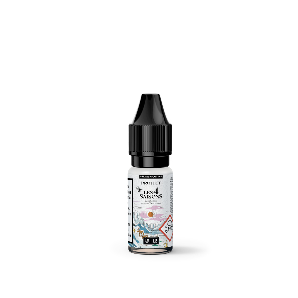 E liquide cacahuètes caramel beurre salé sels de nicotine Les 4 Saisons Protect