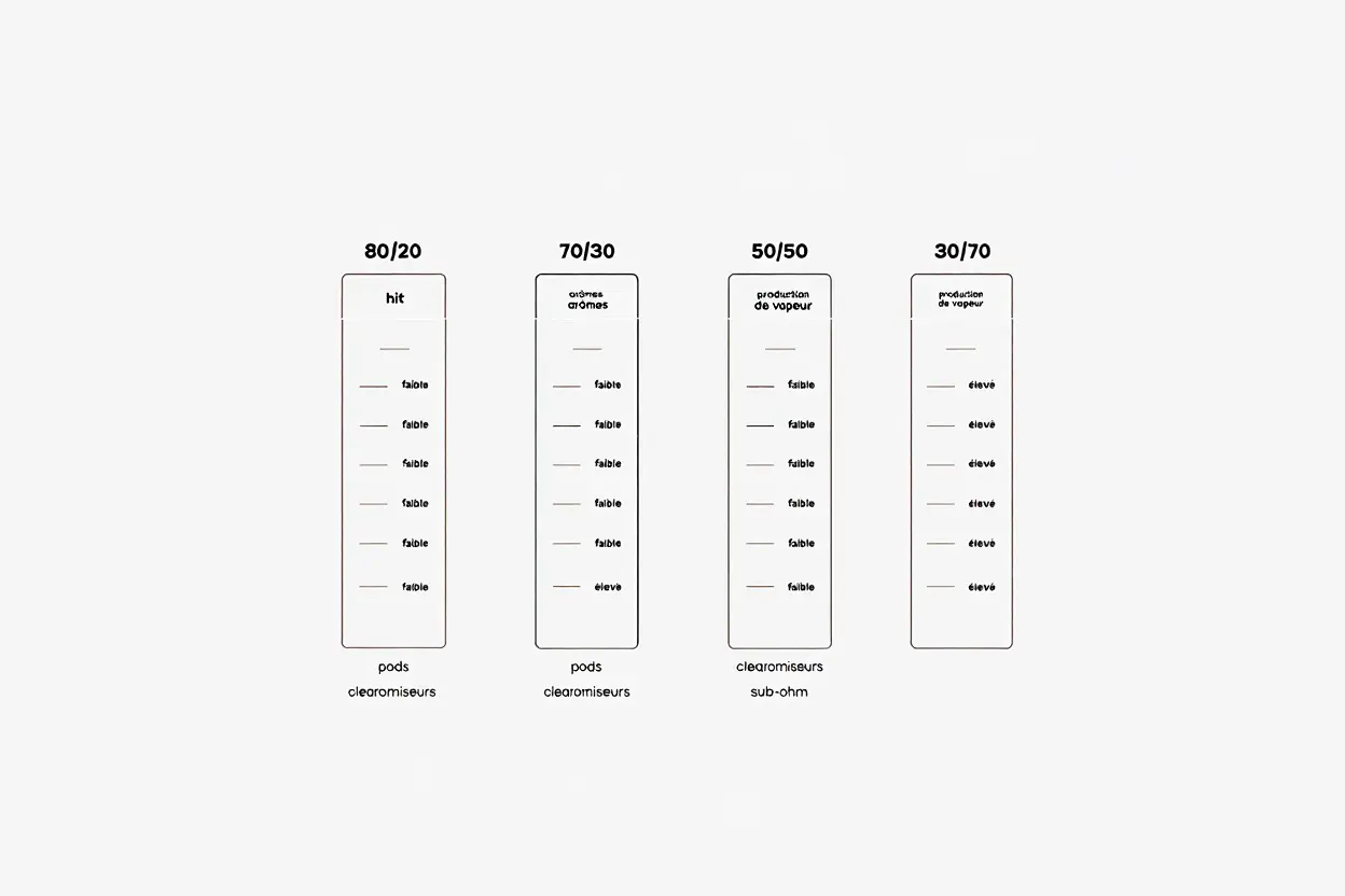 Comparaison ratios PG/VG impact