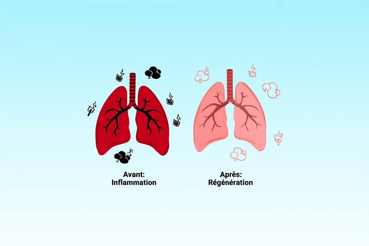 Régénération pulmonaire après arrêt