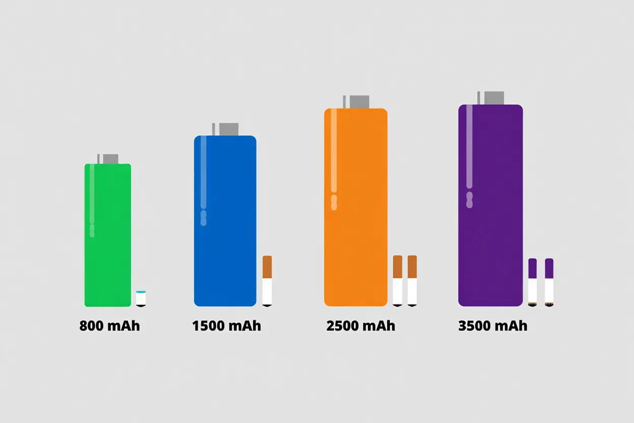 Comparaison des capacités de batterie