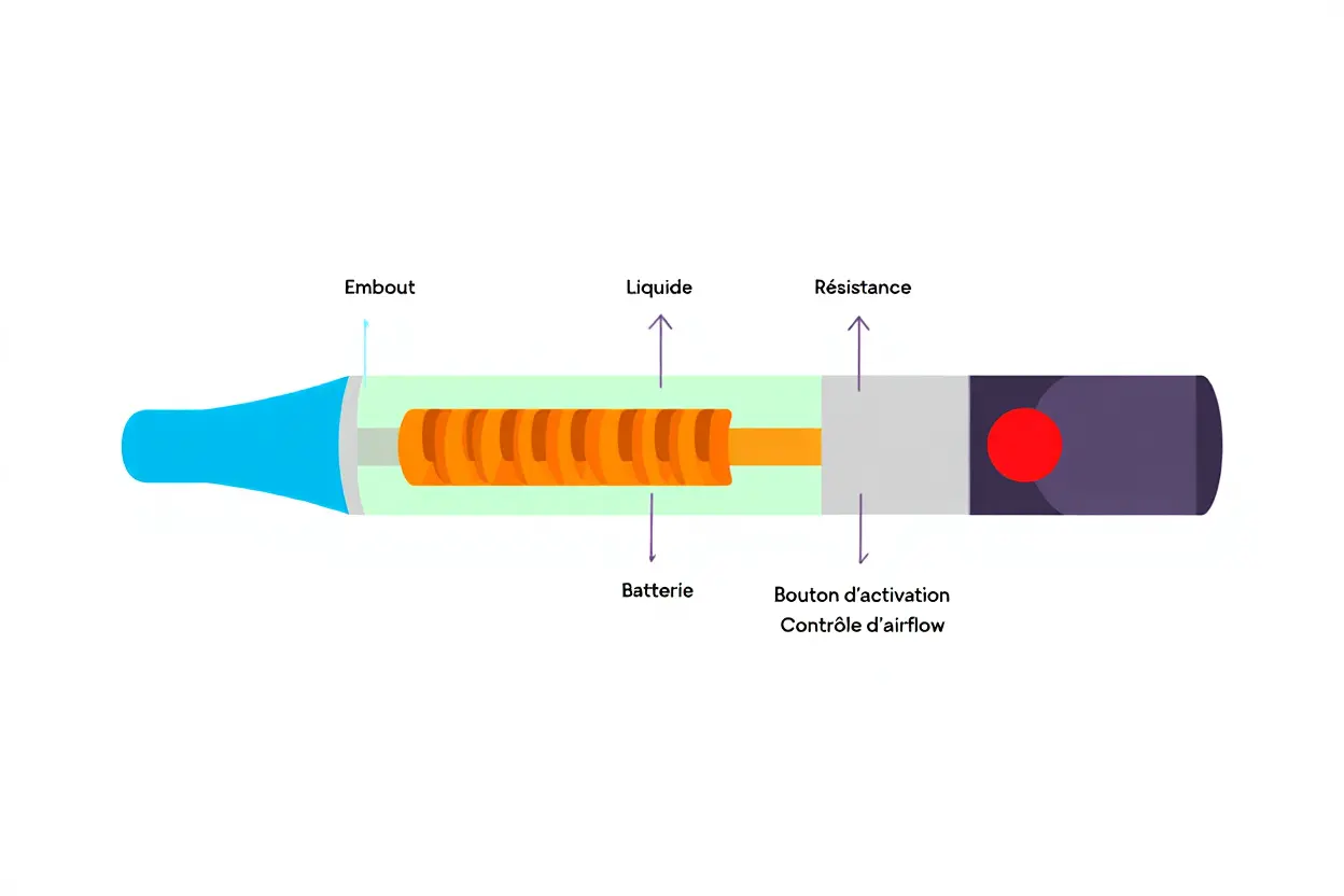Composants et réglages de l'e-cigarette