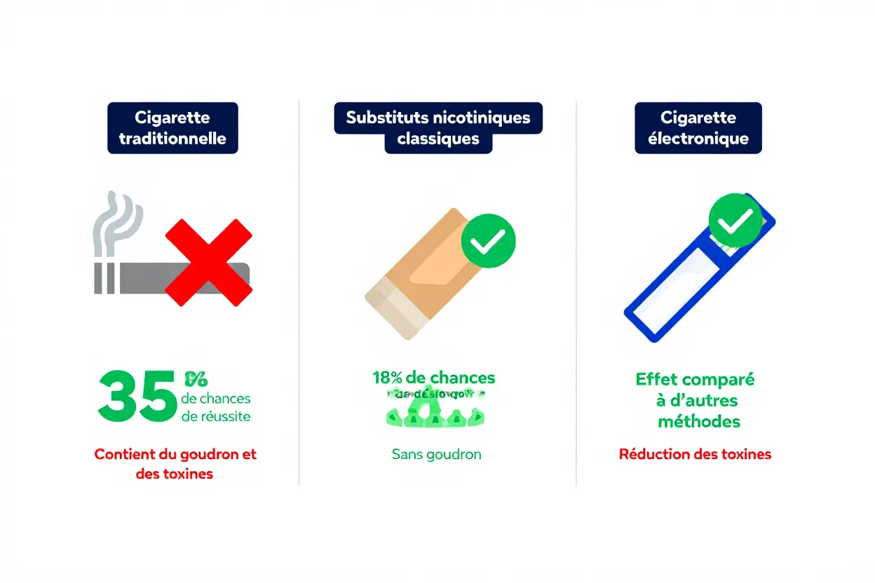 Comparaison efficacité arrêt du tabac