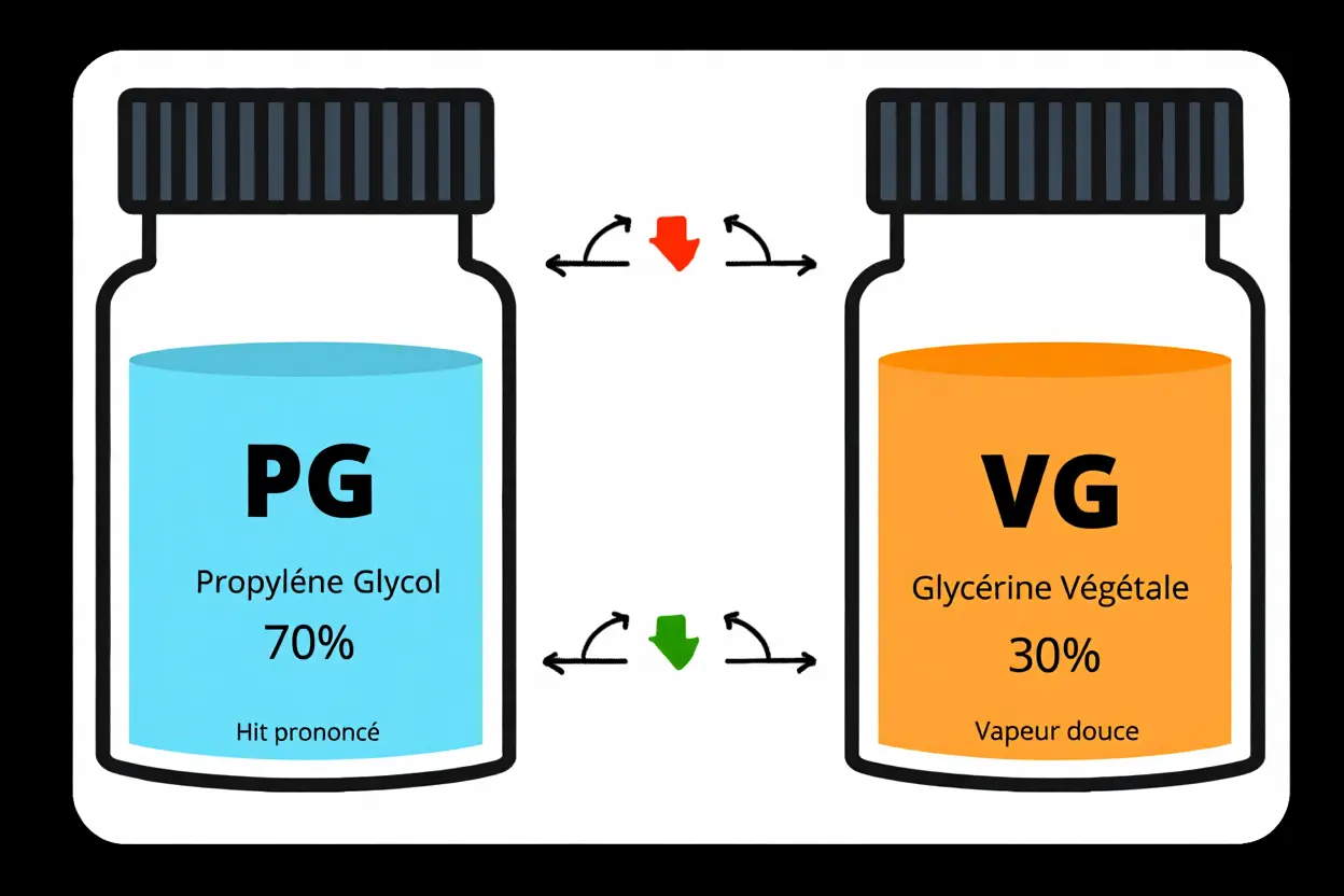 Composition PG VG d'un e-liquide