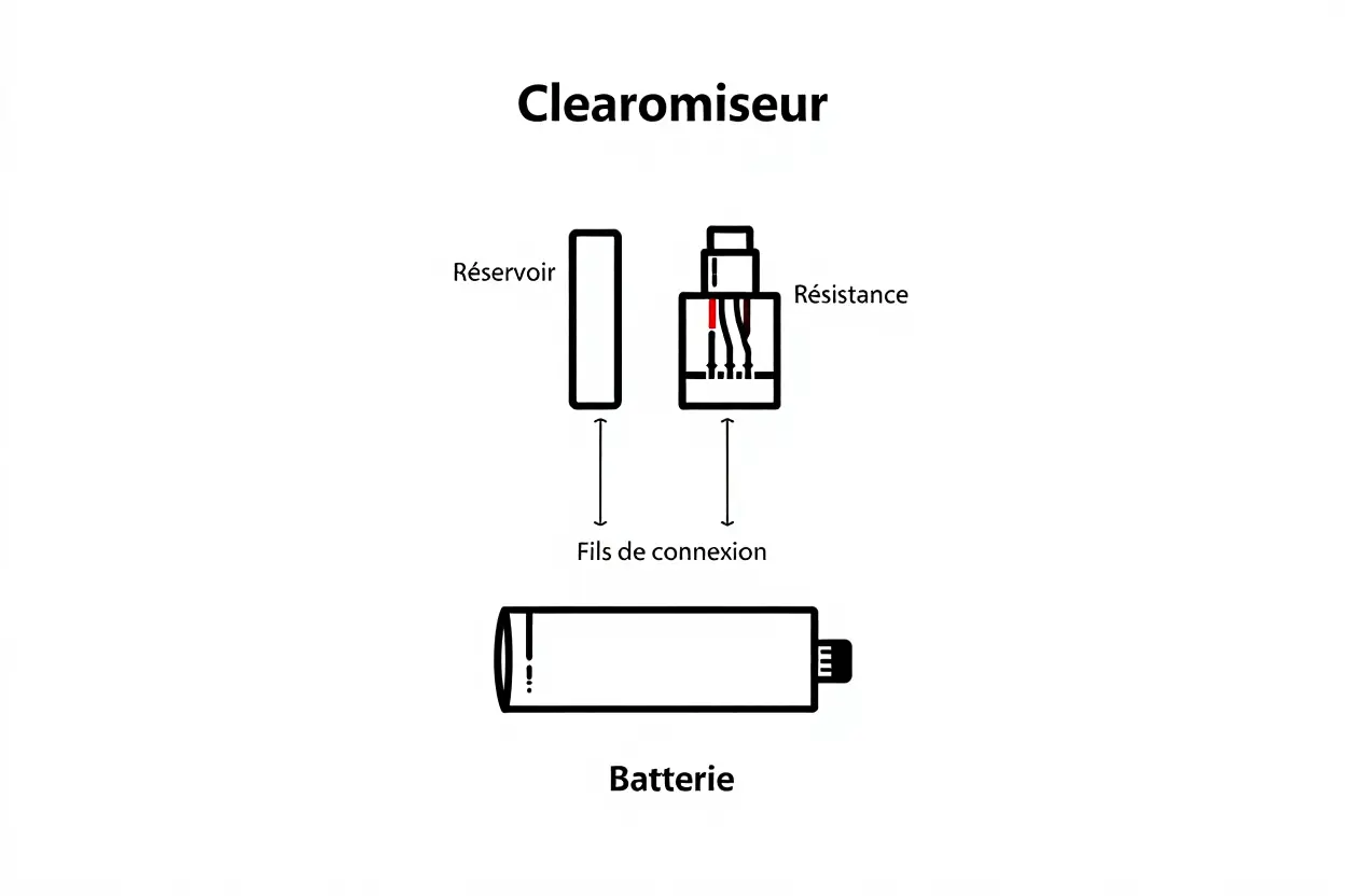 Schéma composants e-cigarette
