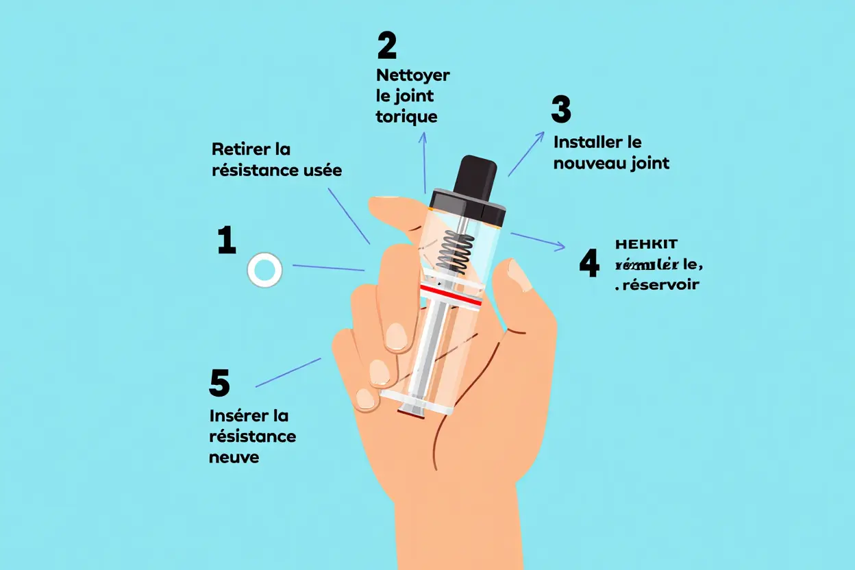 Étapes de remplacement de la résistance et du joint