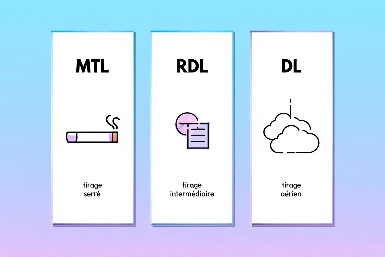 Les trois styles d'inhalation vape