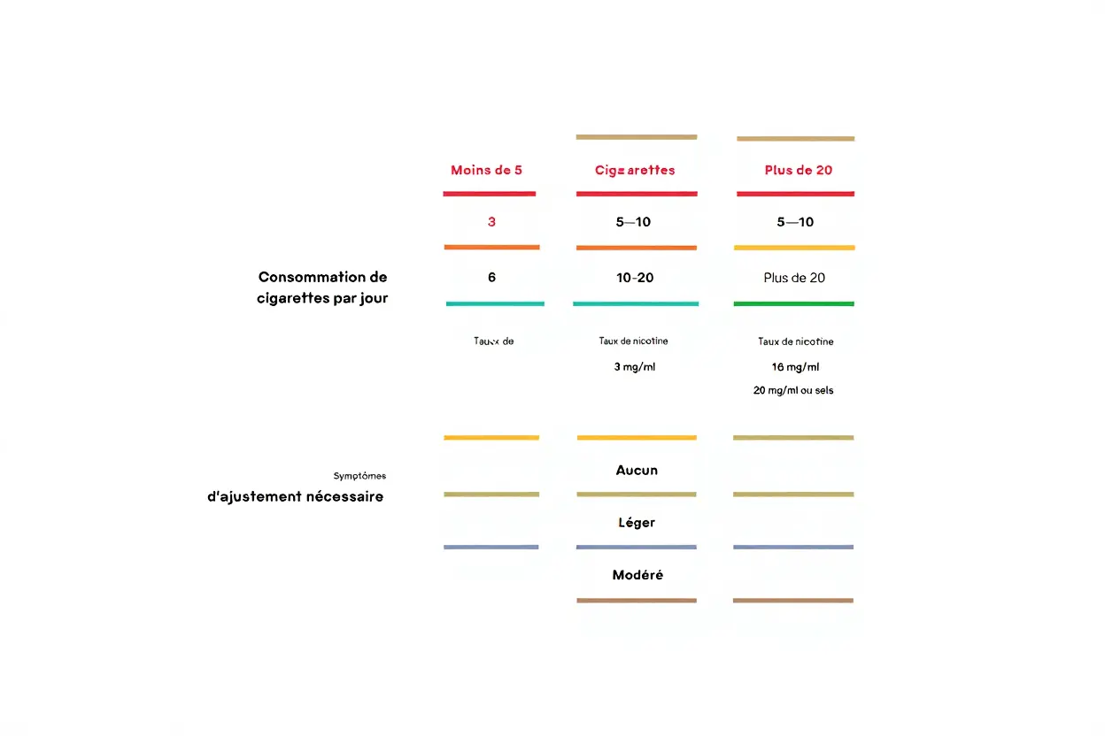 Tableau des taux de nicotine