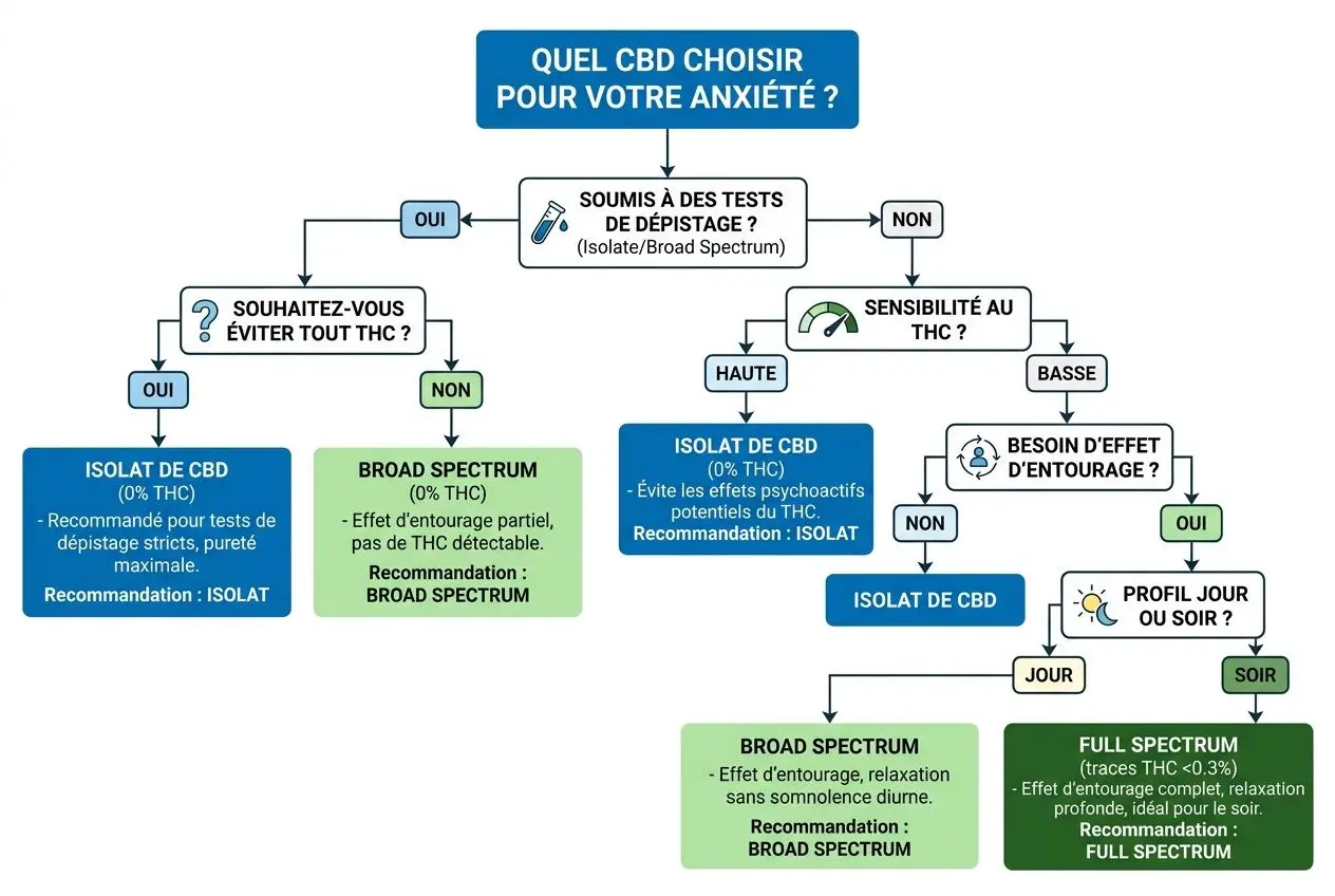 Arbre décisionnel pour choisir son type de CBD