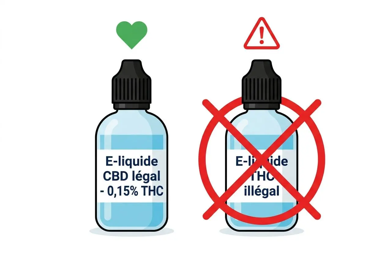 Comparaison e-liquide CBD et THC