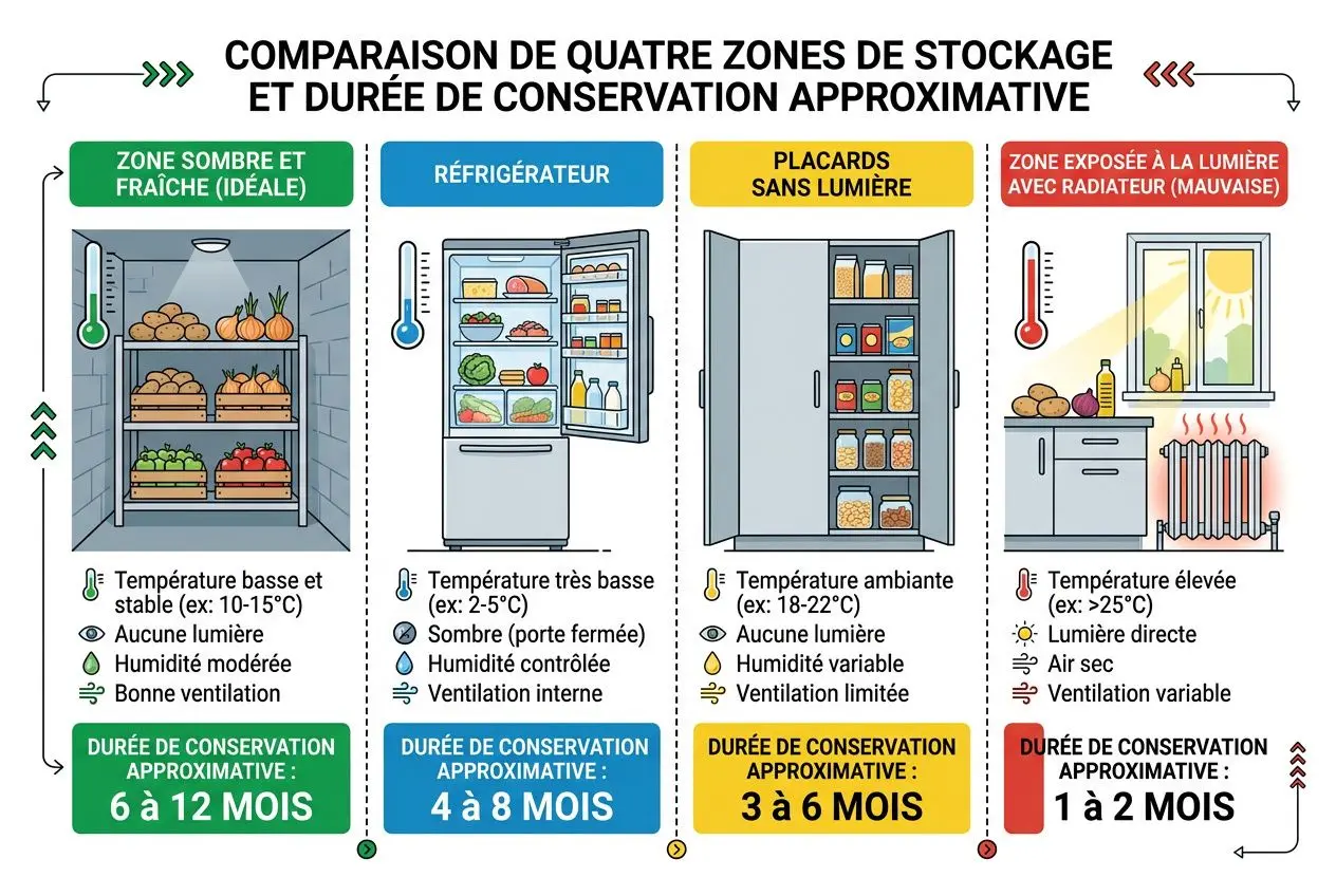 Comparaison des zones de stockage optimal pour e-liquides