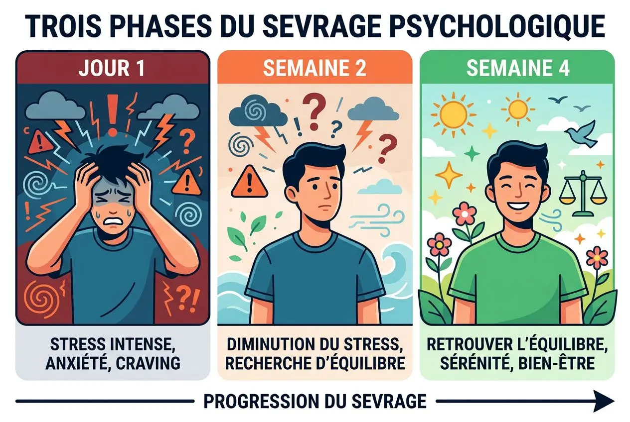 Évolution des symptômes psychologiques du sevrage