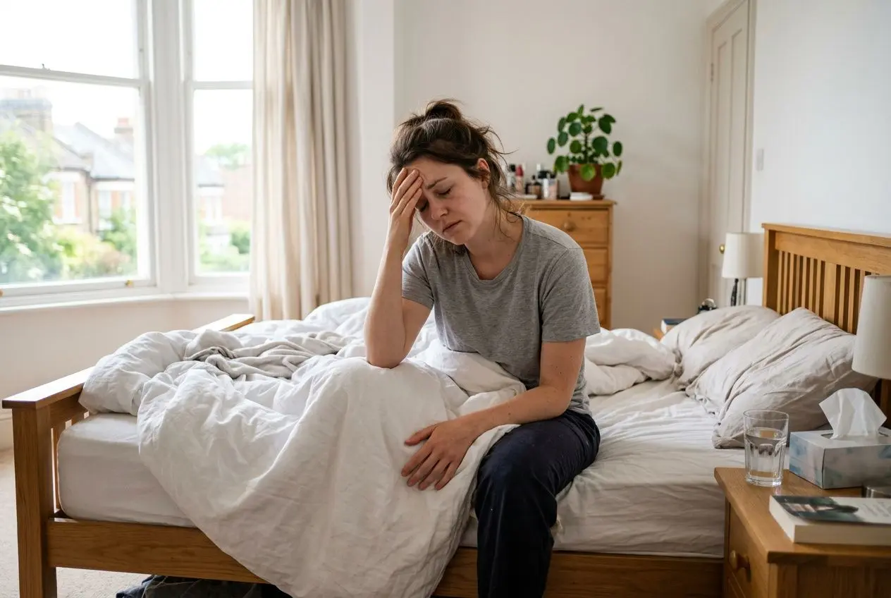 Personne ressentant les symptômes du sevrage