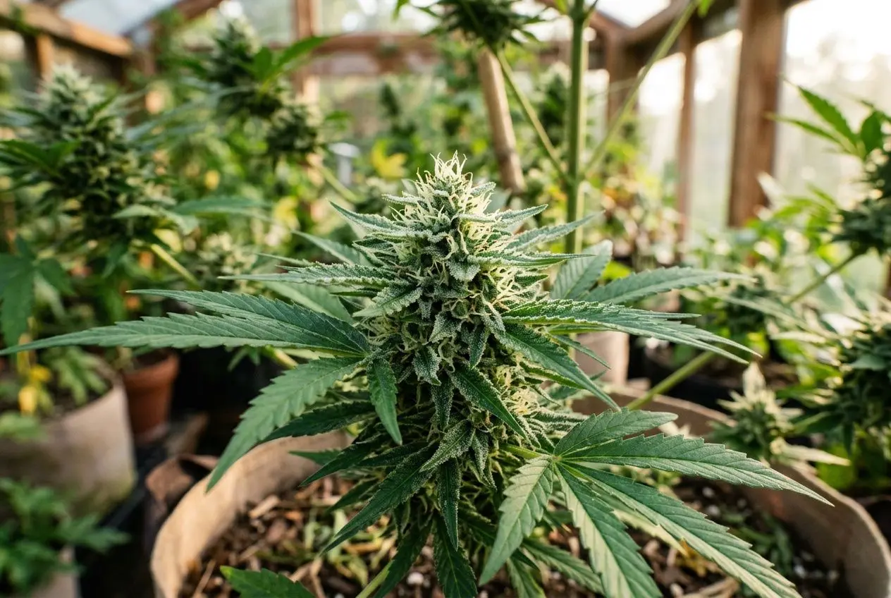 Plante de chanvre avec fleurs CBD