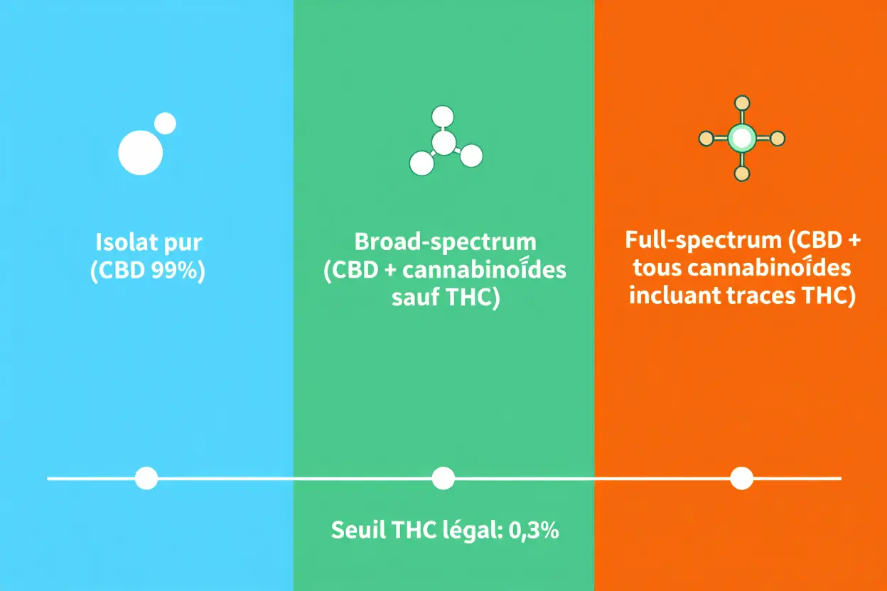 Types d'extraits CBD comparaison